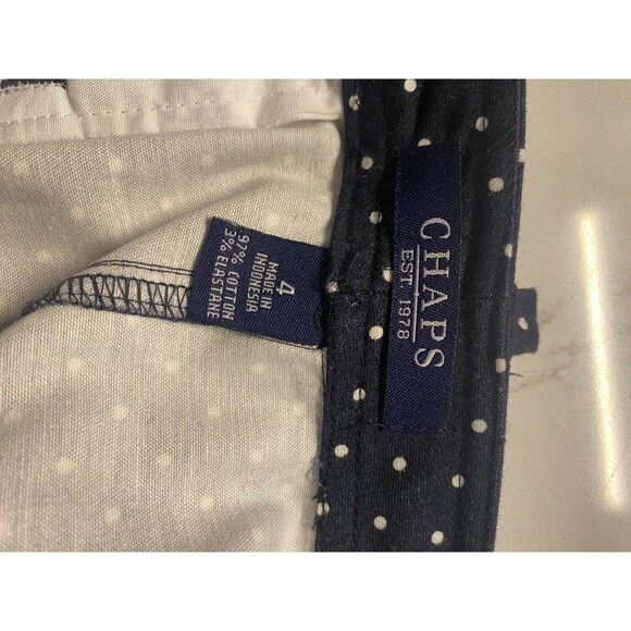 Chaps Womens Navy Blue Polka Dot Skirt Size 4 - Picture 6 of 11